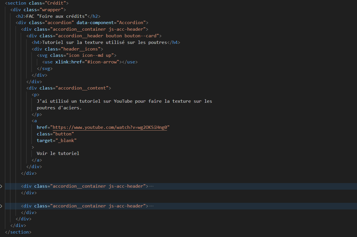 image section class crédit html
